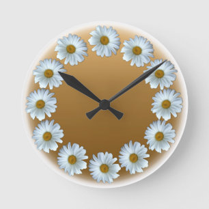 Ronde Horloge Fleur sauvage marguerite Horloge à fleurs