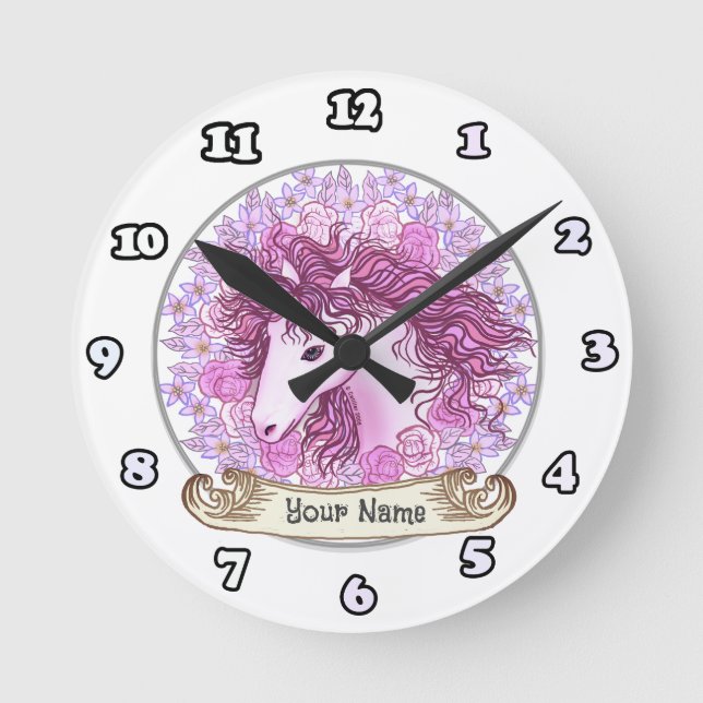 Ronde Horloge Floral Alpha Unicorne (Recto)