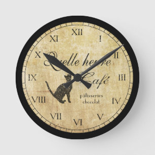 Ronde Horloge française vintage de café