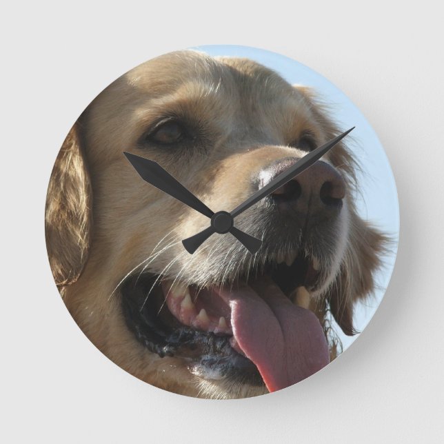 Ronde Horloge Golden Retriever (Recto)
