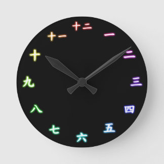 Ronde horloge japonaise noir