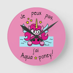 Ronde Horloge "Licorne, Aquaponey"