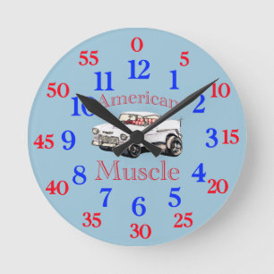 Ronde Horloge lue facile 55 chevy