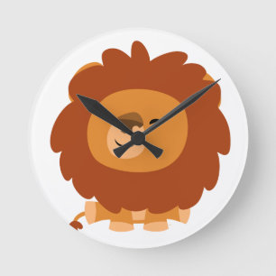 Ronde Horloge mignon Cartographiée Lion
