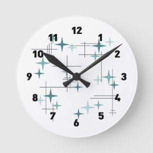 Ronde Horloge moderne 2 d'étoiles de la moitié du siècle