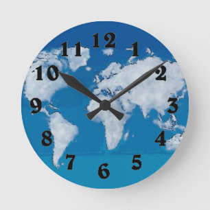 Ronde Horloge mondiale des nuages fluides