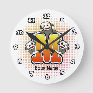 Ronde Horloge Monogram M Sock Monkey