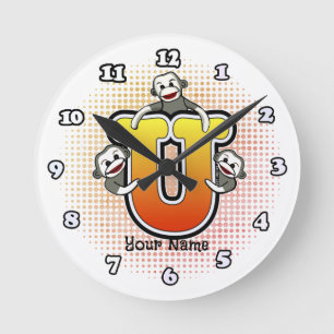 Ronde Horloge Monogram U Sock Monkey