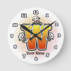 Ronde Horloge Monogram W Sock Monkey