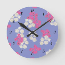 Horloge Motif Florale violet