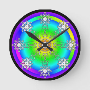 Ronde Horloge Mur Acrylique De Mandala Celtique