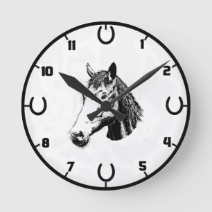 Ronde Horloge Mur Cheval Et Chandail