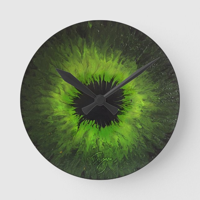 Ronde Horloge Mur Vert Iris (Recto)