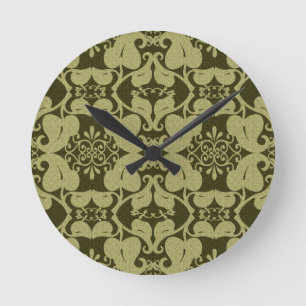 Ronde Horloge Olive Vert Orné