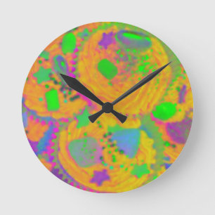 Ronde Horloge Orange Cupcakes
