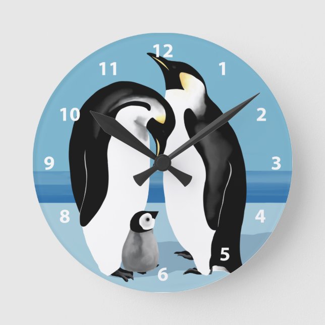 Ronde Horloge Penguin Empereur (Recto)