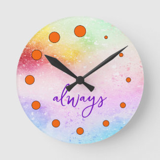 Ronde Horloge personnalisée en texte personnalisé avec p