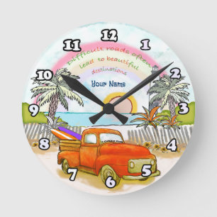Ronde Horloge phare Truck Surfer