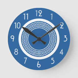 Ronde Horloge principale grecque bleue et blanche