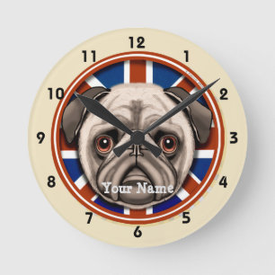 Ronde Horloge Pug d'Angleterre