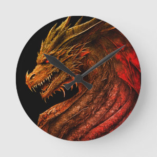 Ronde Horloge rétro Epic Dragon