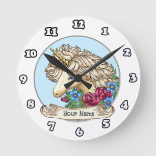 Ronde Horloge rose Unicorn