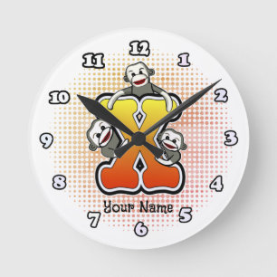 Ronde Horloge Singe de Chaussette X Monogramme