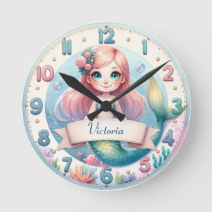 Ronde Horloge Sirène Ocean Whimsy
