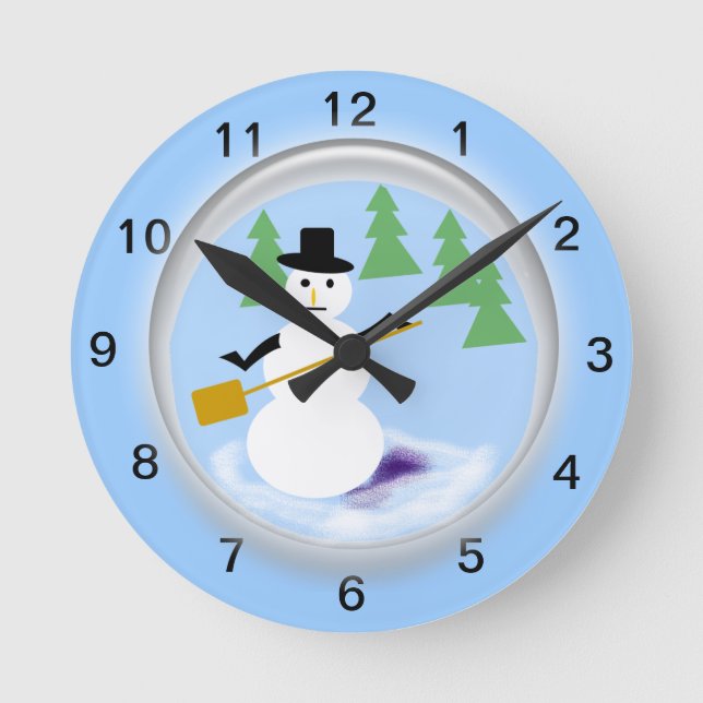 Ronde Horloge - Snowman dans le monde (Recto)