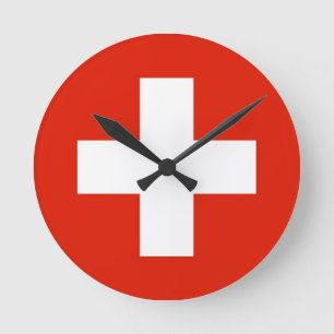 Ronde horloge suisse de drapeau de pays de la Suisse