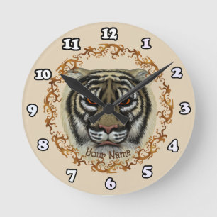 Ronde Horloge Tigre Féroce