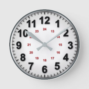 Ronde Horloge traditionnelle avec 12/24