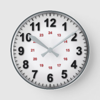 Ronde Horloge traditionnelle avec 12/24