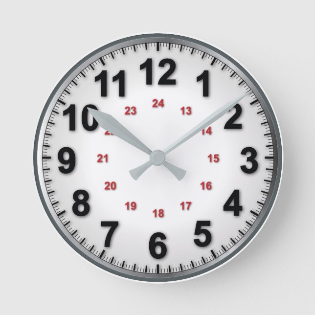 Ronde Horloge traditionnelle avec 12/24 (Recto)