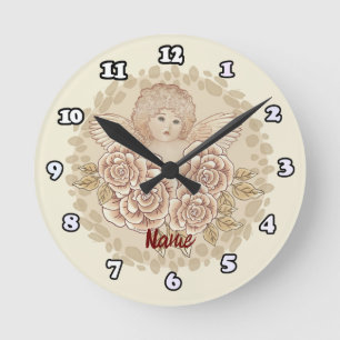 Ronde Horloge vintage de l'angle Cherub