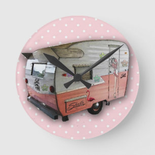Ronde Horloge vintage de remorque de shasta