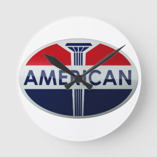 Ronde Horloge vintage de signe de station service