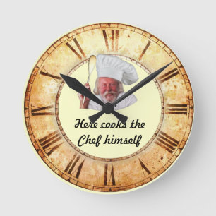 Ronde Ici cuisine le chef lui-même Horloge de cuisine