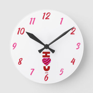 Ronde Je T'Aime Acrylique Mur Horloge
