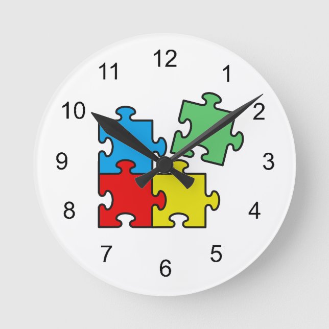 Ronde Jigsaw Puzzle Pièces Horloge (Recto)