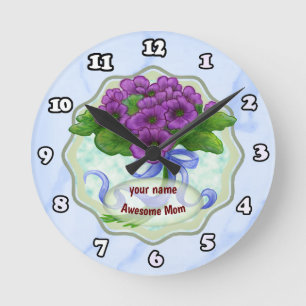 Ronde Magnifique bouquet de maman horloge