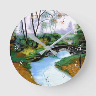 Ronde Matin de Foggy calme au bord de la rivière Horloge