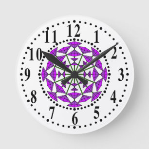Ronde Orchidée Et Chardon Floral 161 Mur Horloge