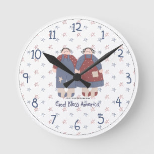 Ronde Pays 4 Juillet Horloge Mur