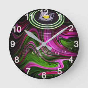 Ronde Pelouse Verte Et Rose, Horloge Mur