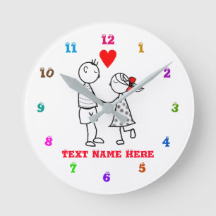 Ronde Police numérique personnalisée et couleurs Horloge