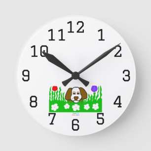 Ronde Pup N Jouer Acrylique Mur Horloge
