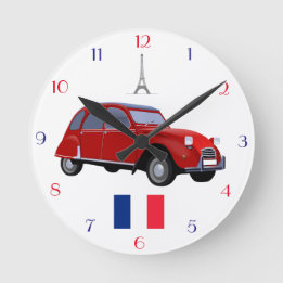 Ronde Rétro horloge de mur de Citroen 2CV
