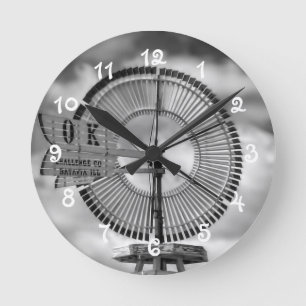 Ronde Vieux moulin à vent antique vintage - horloge