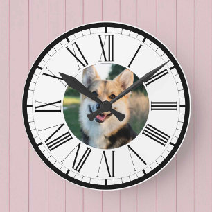Ronde Votre animal de compagnie photo sur une horloge ro